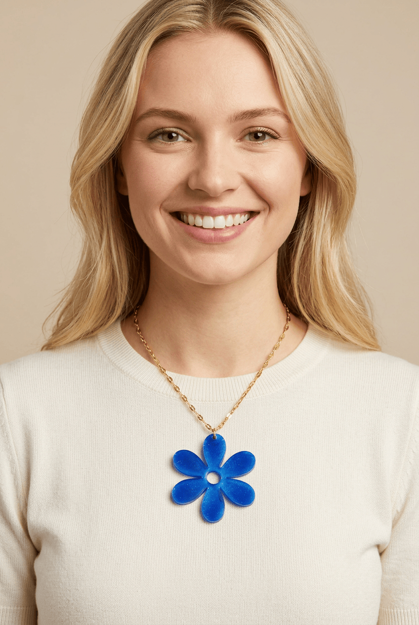 Pendentif Pendentif fleur bleue
