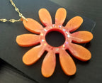 Pendentif Pendentif fleur orange et rouge