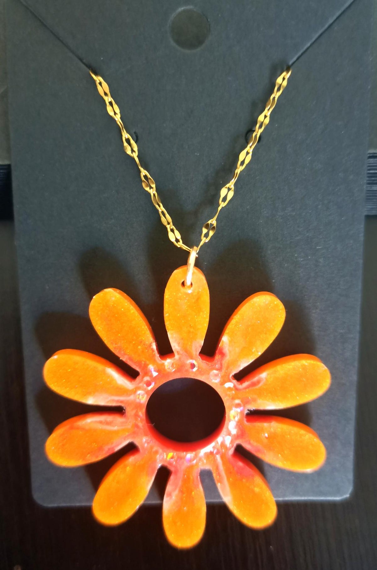 Pendentif Pendentif fleur orange et rouge