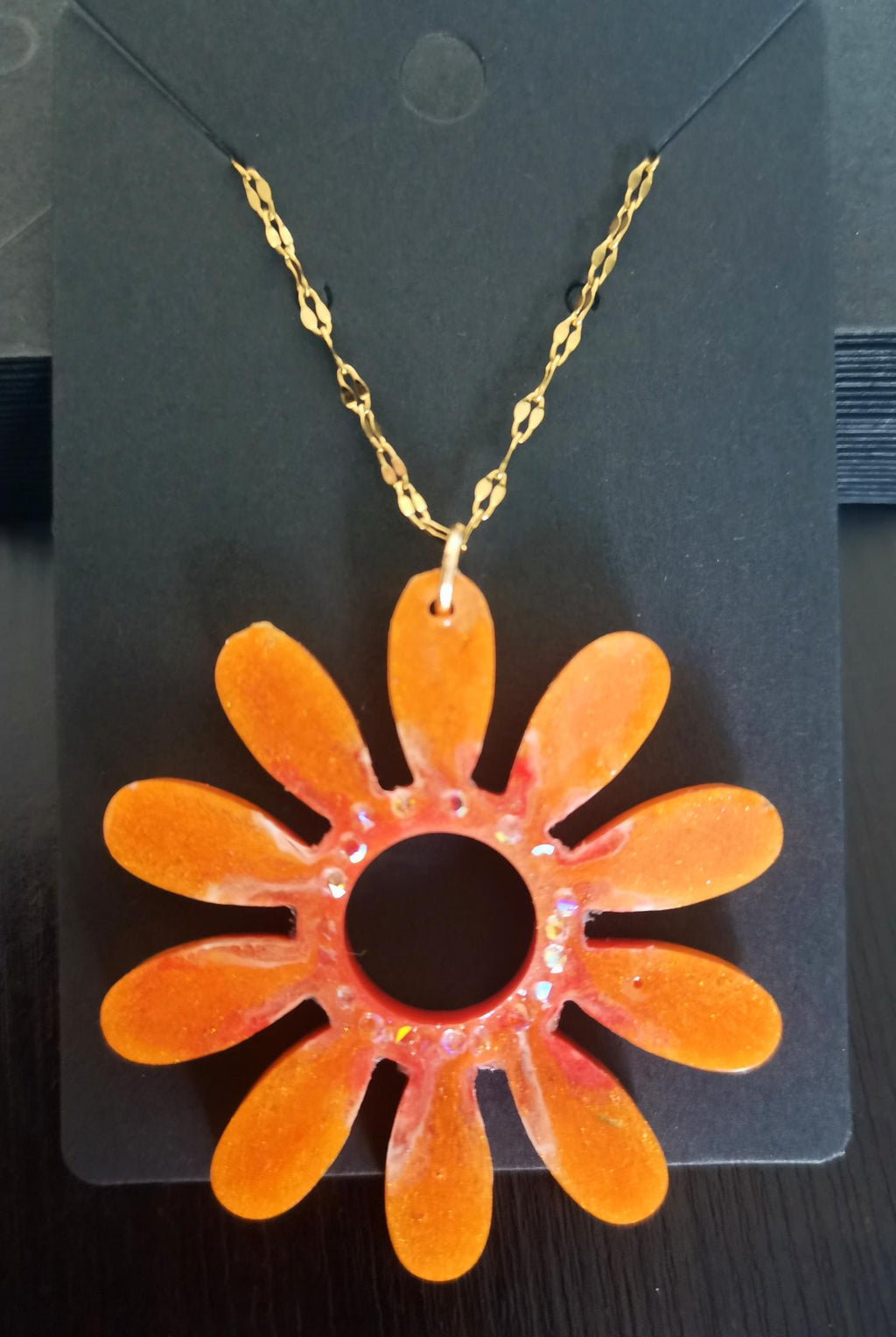 Pendentif Pendentif fleur orange et rouge