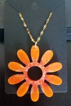 Pendentif Pendentif fleur orange et rouge
