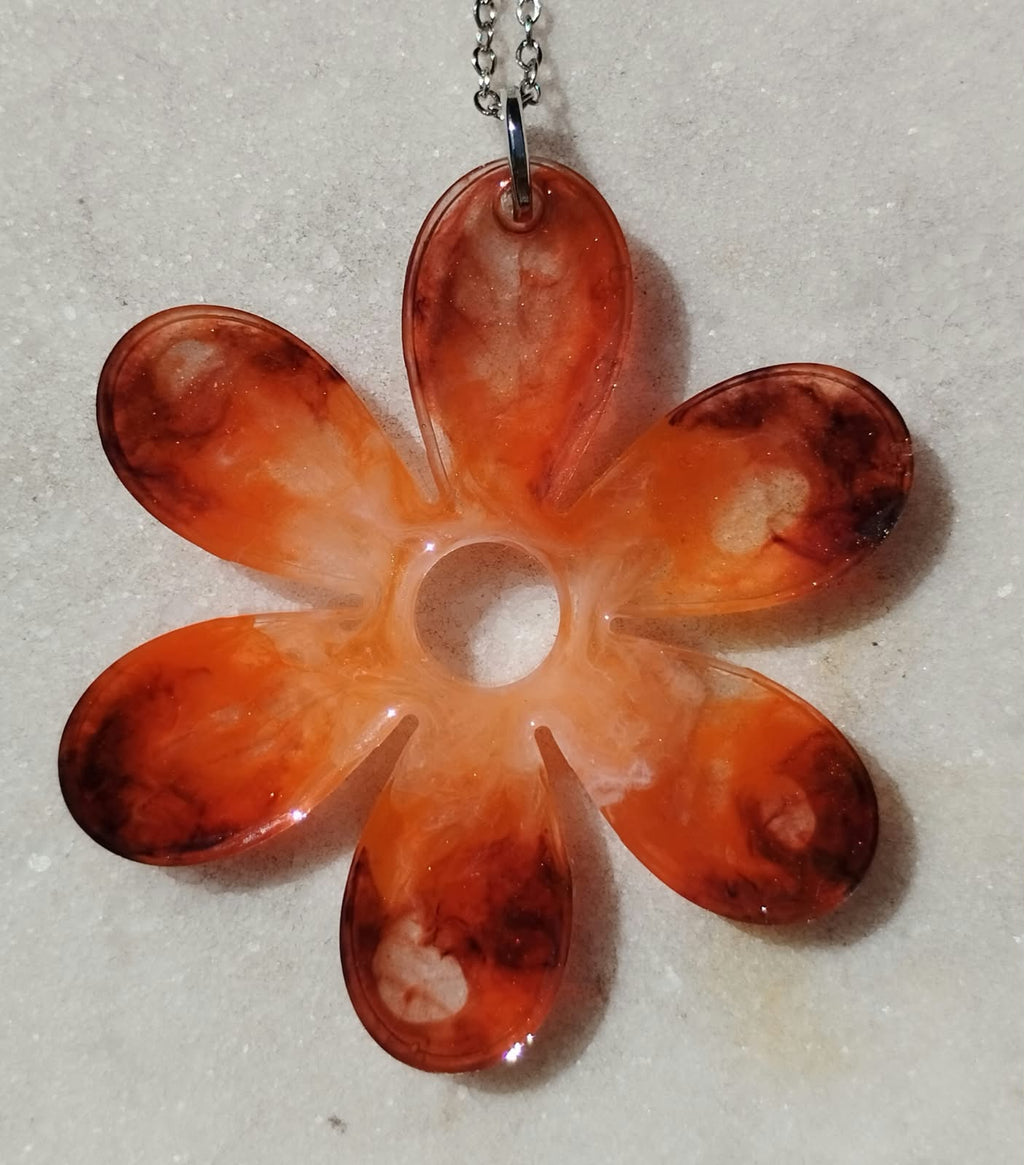 Pendentif Pendentif fleur orange