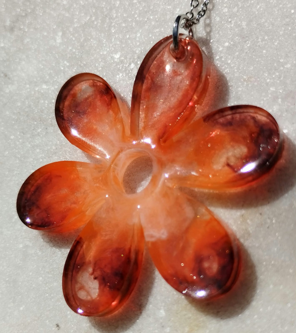 Pendentif Pendentif fleur orange