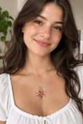 Pendentif Pendentif fleur rose pétales