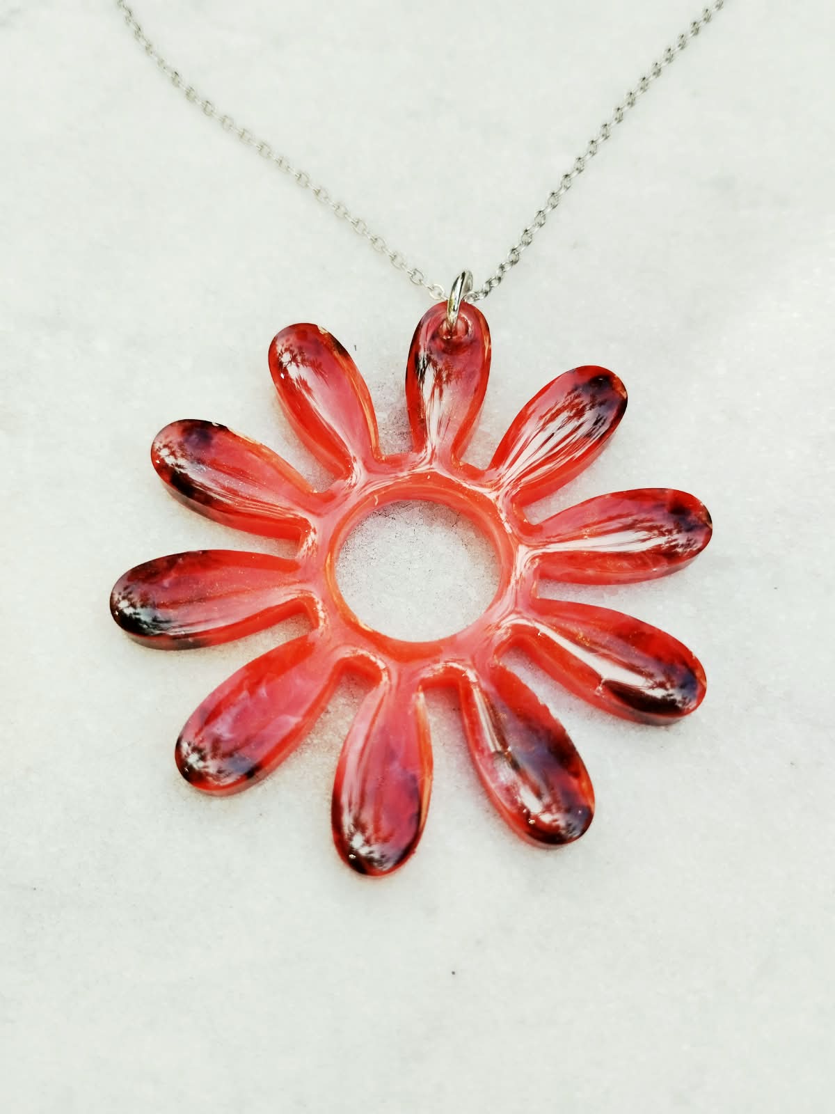 Pendentif Pendentif Fleur Rouge Créole