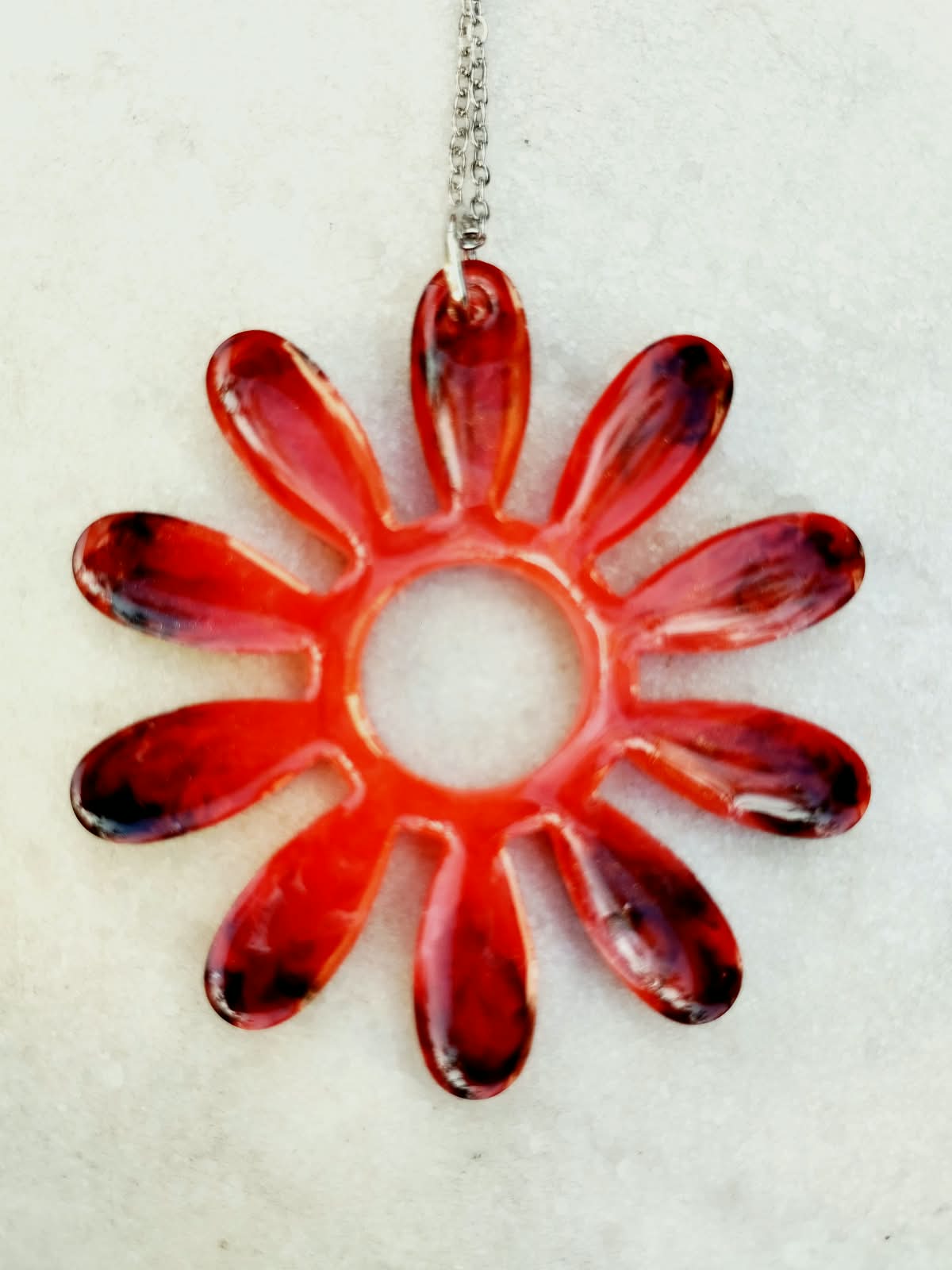 Pendentif Pendentif Fleur Rouge Créole
