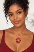 Pendentif Pendentif Fleur Rouge Créole