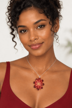 Pendentif Pendentif Fleur Rouge Créole