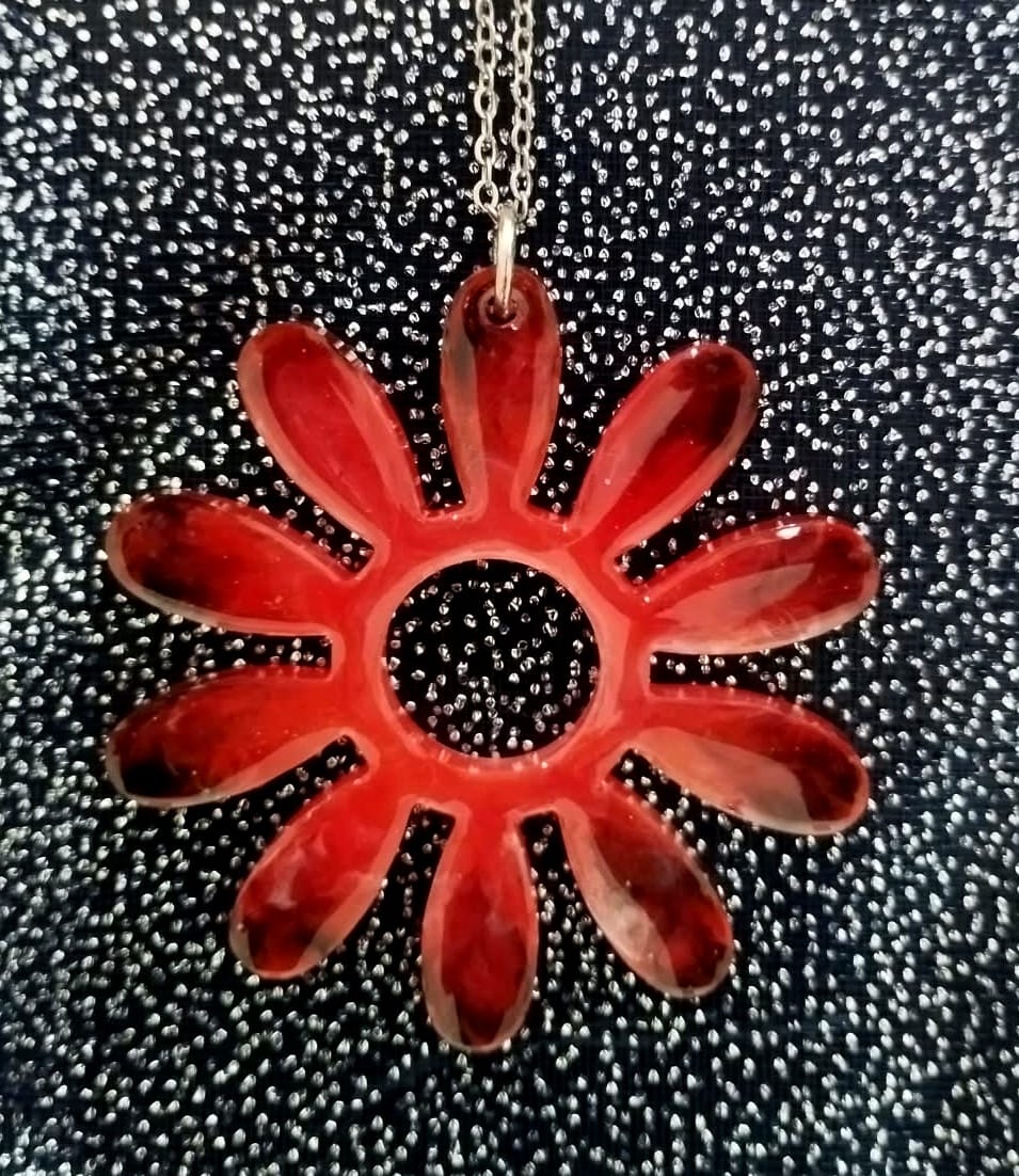 Pendentif Pendentif fleur rouge