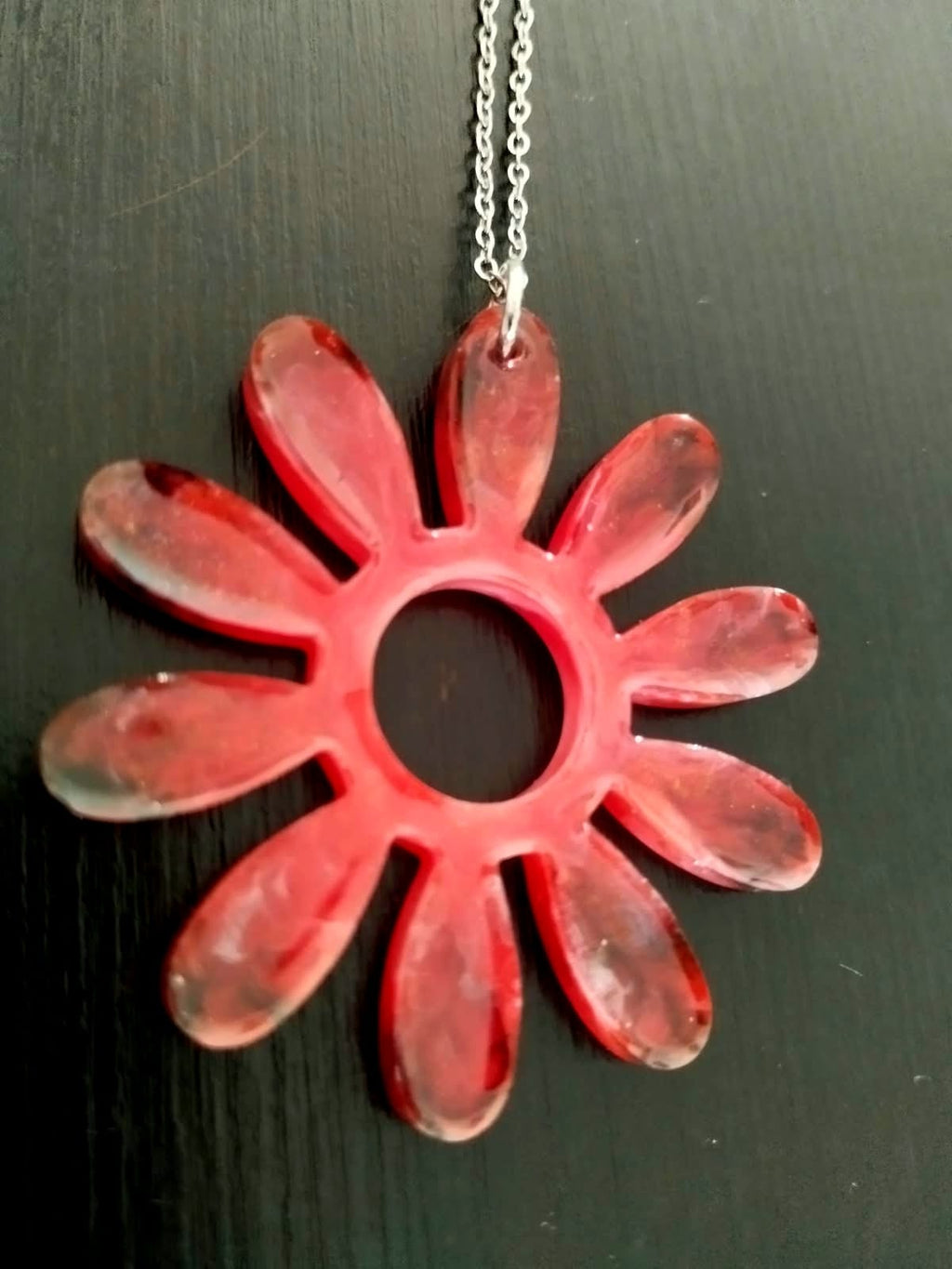 Pendentif Pendentif fleur rouge