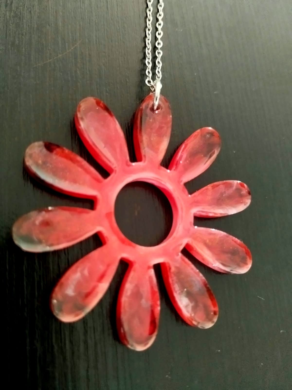 Pendentif Pendentif fleur rouge