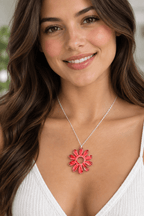 Pendentif Pendentif fleur rouge