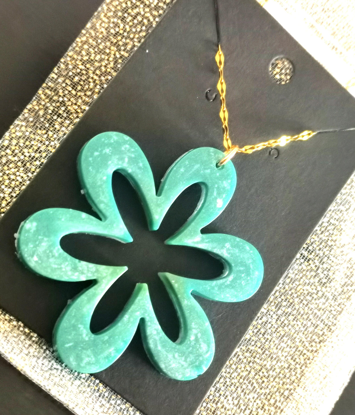 Pendentif Pendentif fleur turquoise