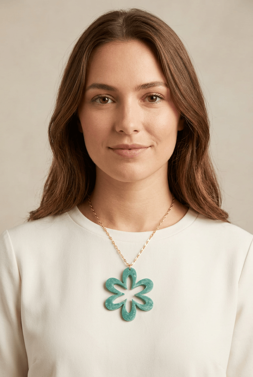 Pendentif Pendentif fleur turquoise