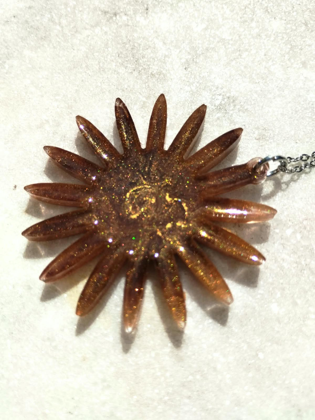 Pendentif Pendentif Soleil ambre pailleté