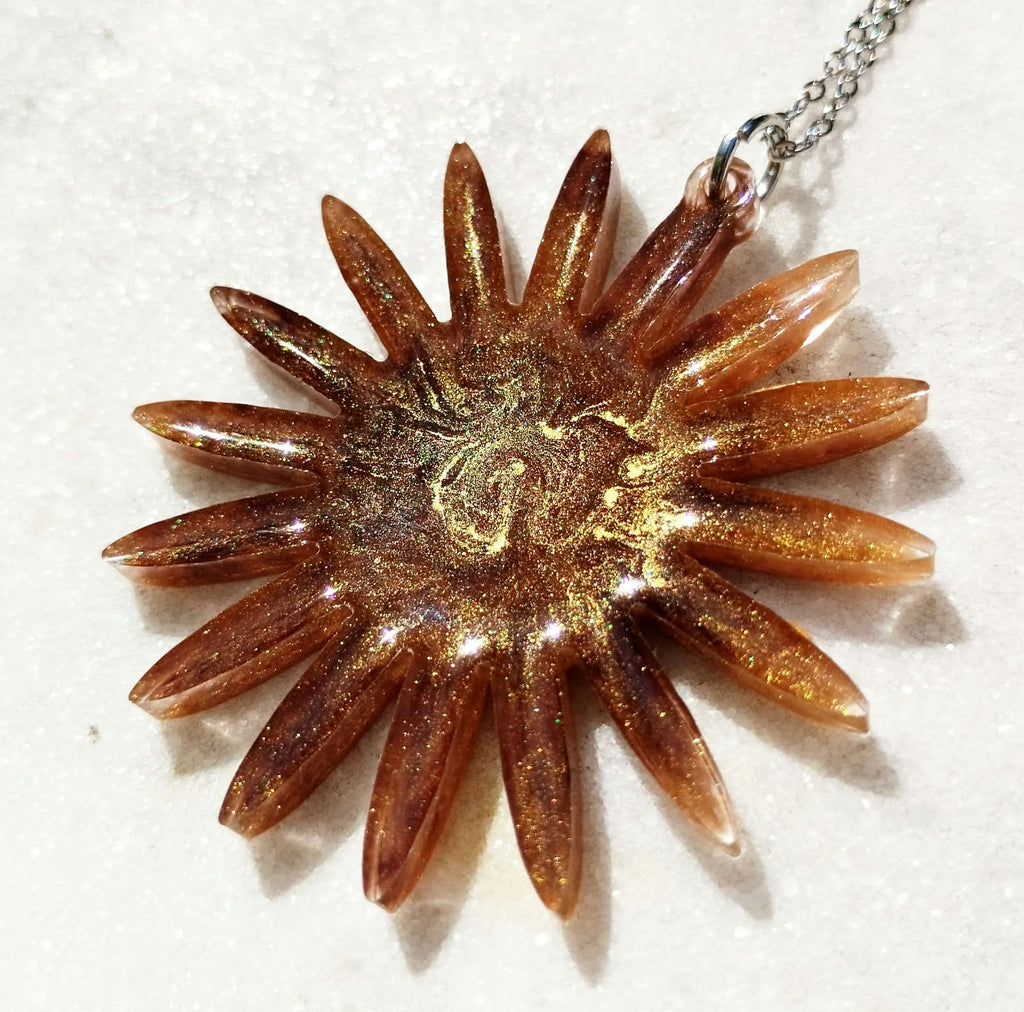 Pendentif Pendentif Soleil ambre pailleté