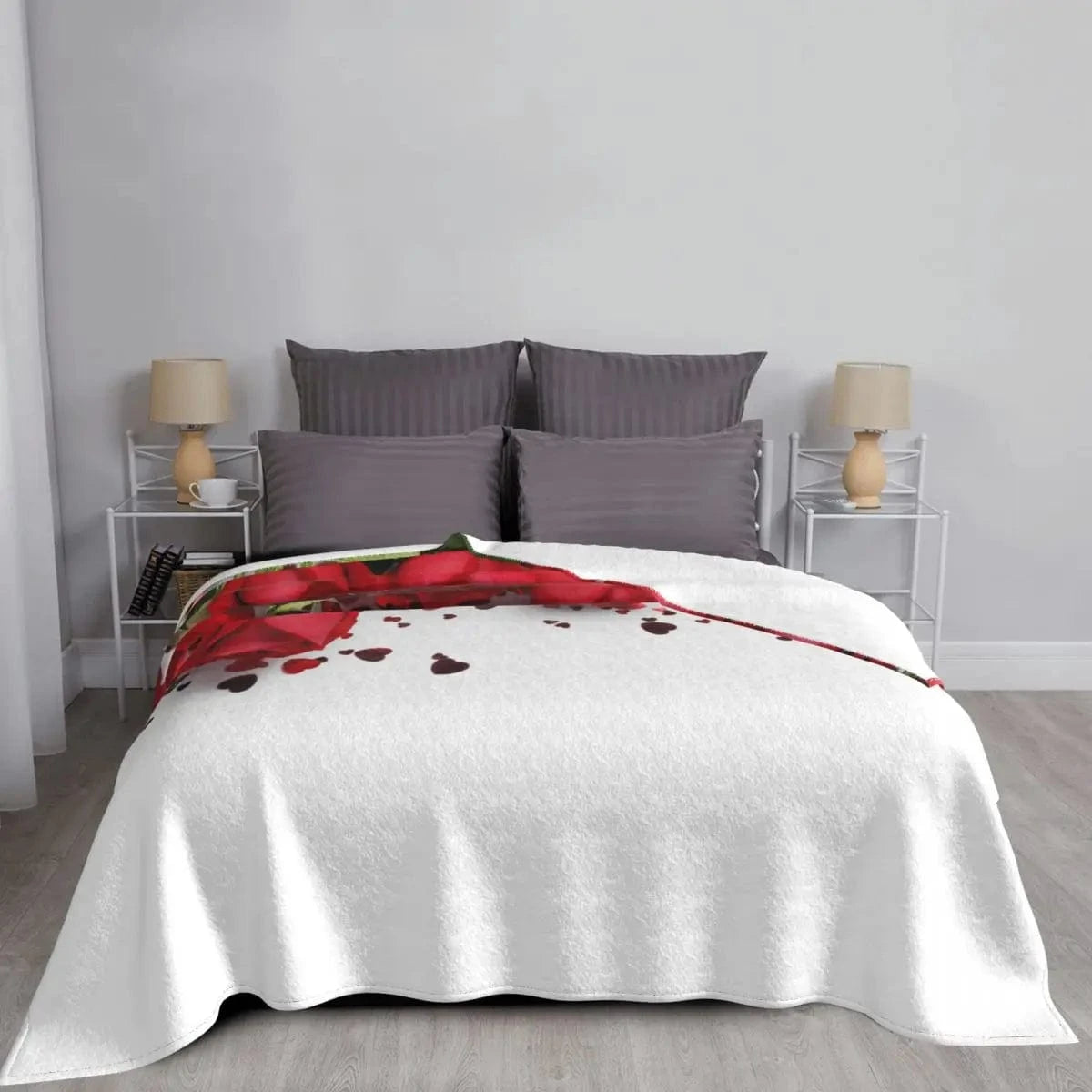 plaid roses rouge