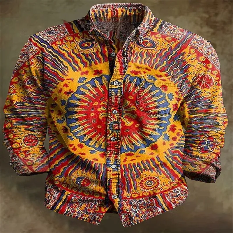 QJ583 / 6XL chemise mandala 3D