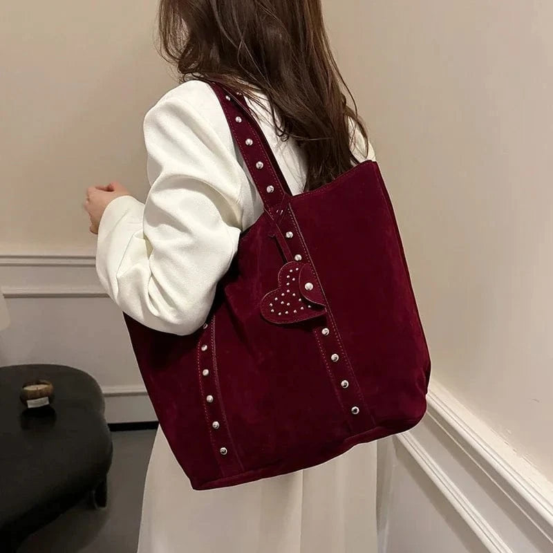 rouge / 47CM 14CM 32CM sac à main velours