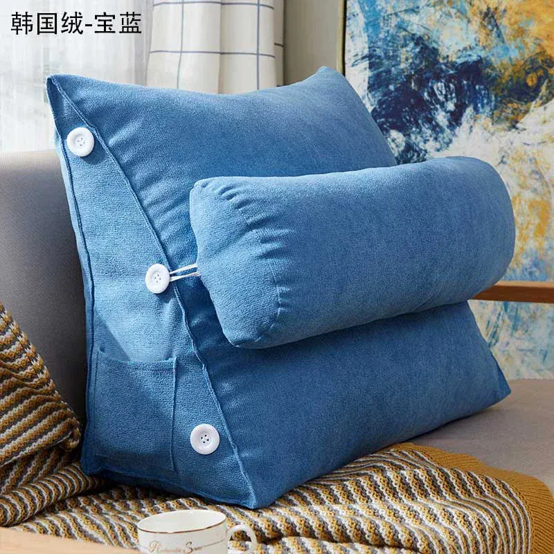 Royal Blue / 45x25x50cm coussin de lecture triangulaire