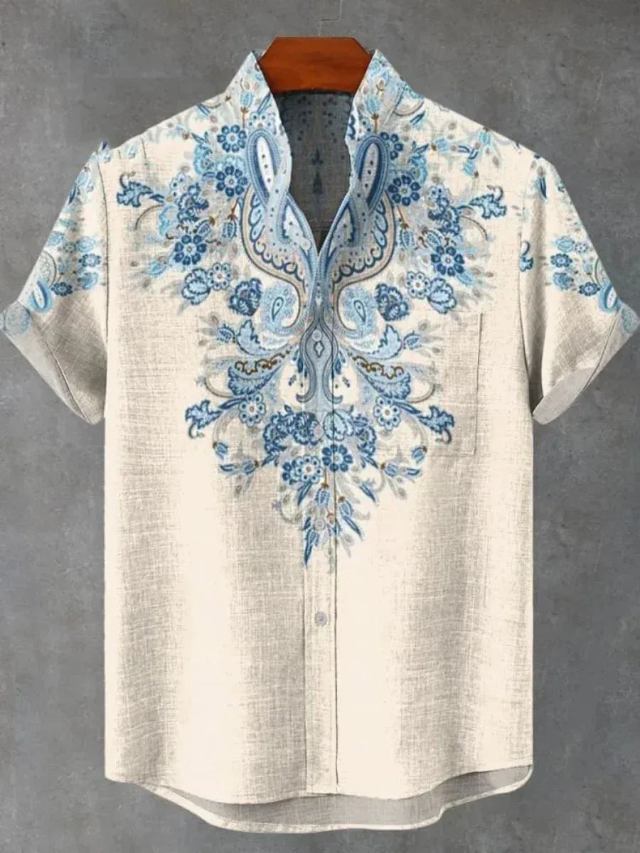 YM-0325 / 4XL Chemise d'Été en Lin