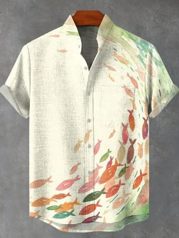 YM-0332 / 5XL Chemise d'Été en Lin
