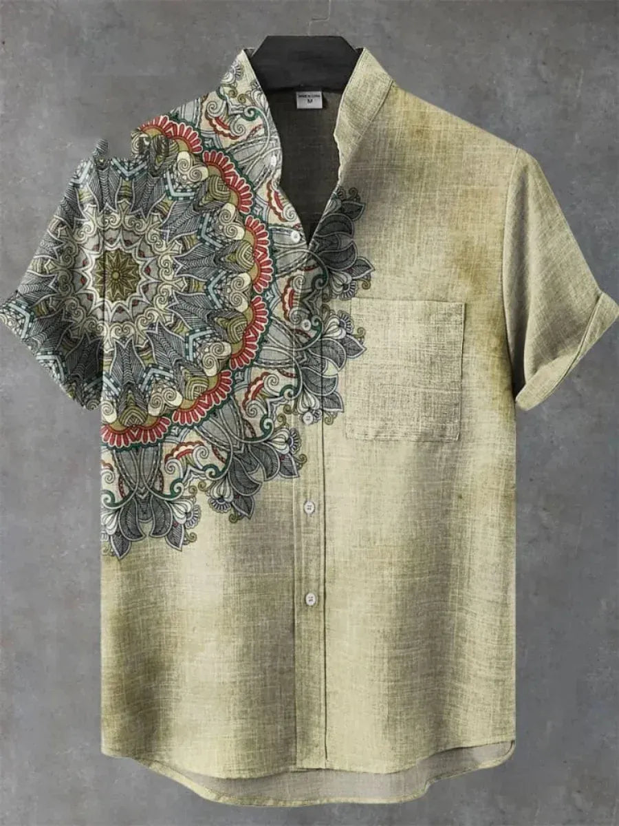 YM-0341 / 4XL Chemise d'Été en Lin